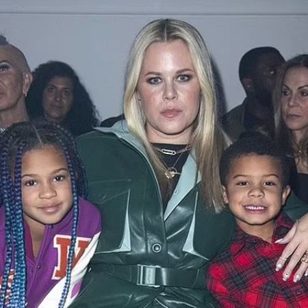 The designer's wife withe her children.